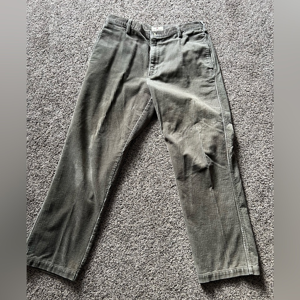 Woolrich Men's Soft Corduroys Dark Shale Casual Chore Pants Wide Wale 34x30